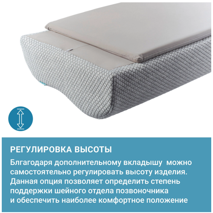 Подушка ортопедическая для мужчин Респекта (Respecta) П05 Серая, Трелакс 60х38 купить в OrtoMir24